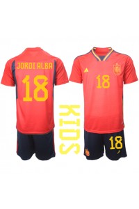 Spanje Jordi Alba #18 Babytruitje Thuis tenue Kind WK 2022 Korte Mouw (+ Korte broeken)